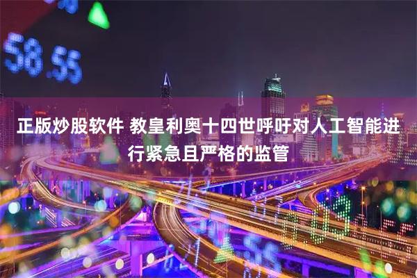 正版炒股软件 教皇利奥十四世呼吁对人工智能进行紧急且严格的监管